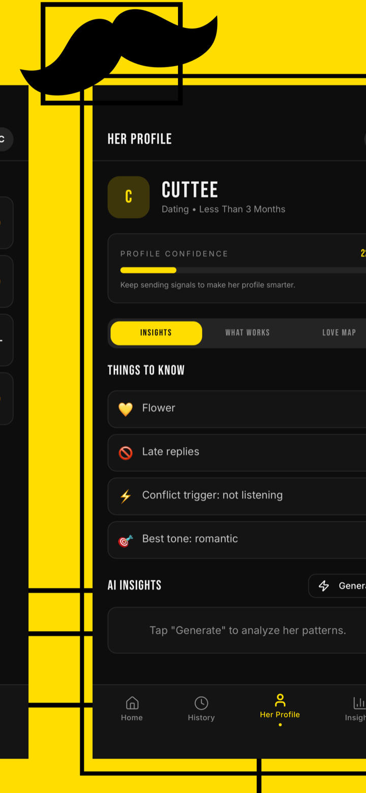 Her profile with insights and love map